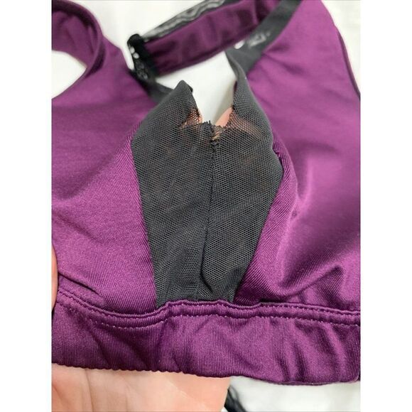 victoria secret Sport Purple Black V Neck Sports Bra Small - Picture 6 of 6